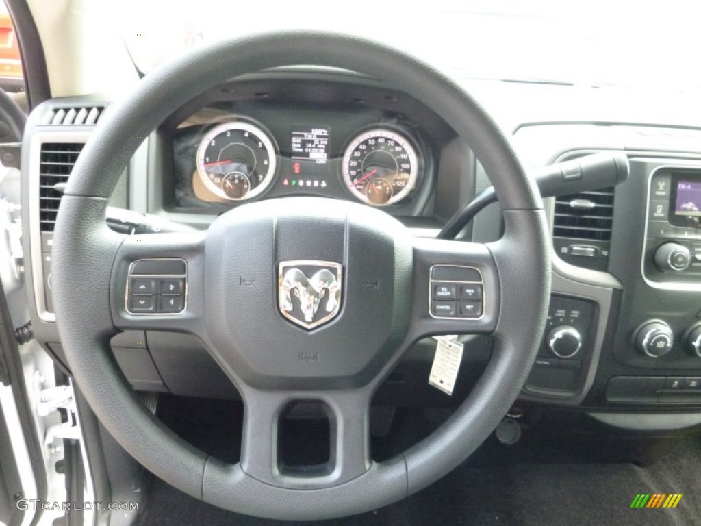 2016 Ram 1500 Tradesman Crew Cab 4x4 Black/Diesel Gray Steering Wheel Photo #106980220