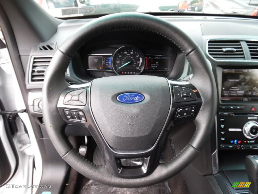 2016 Ford Explorer Limited 4WD Ebony Black Steering Wheel Photo #106991722