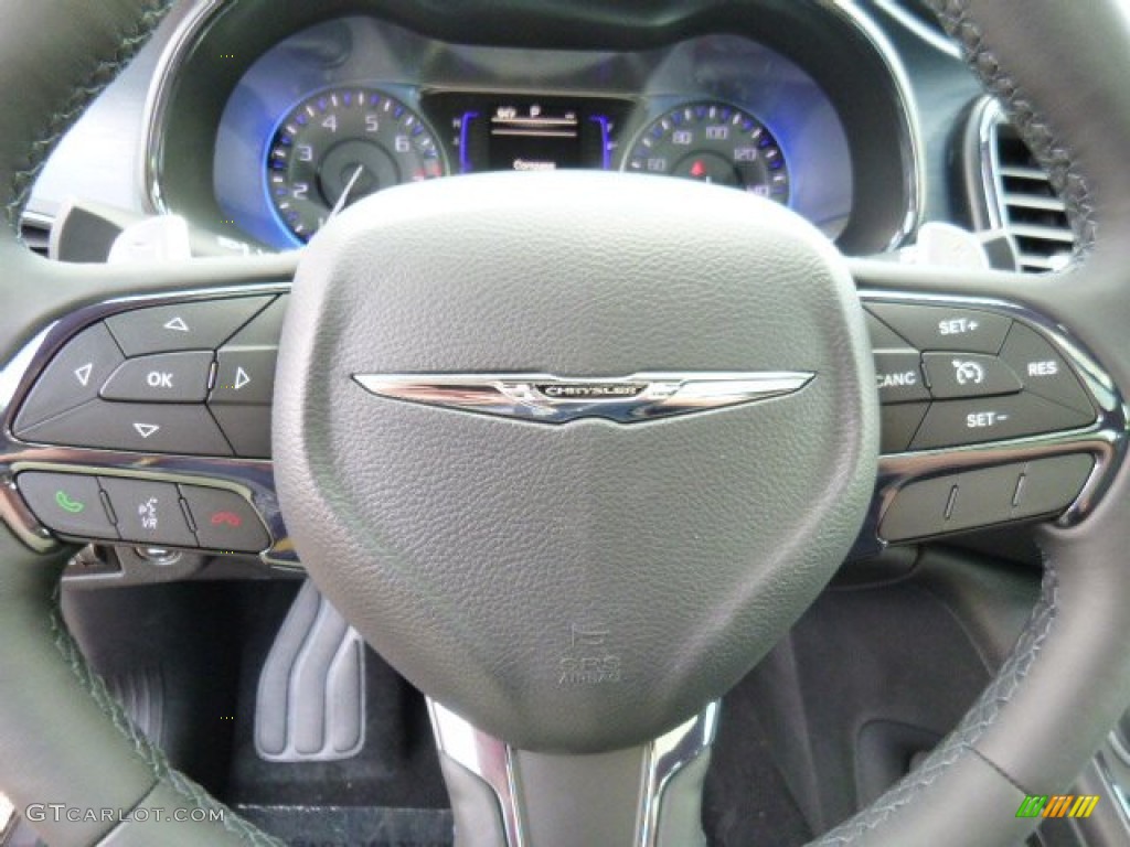 2016 Chrysler 200 S Black Steering Wheel Photo #106995916