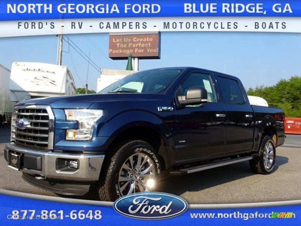 2015 F150 XLT SuperCrew 4x4 - Blue Jeans Metallic / Medium Light Camel photo #1