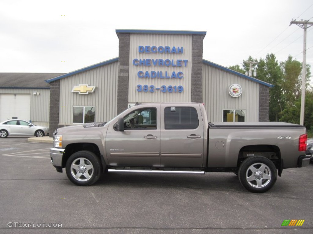 2013 Silverado 2500HD LTZ Crew Cab 4x4 - Mocha Steel Metallic / Light Cashmere/Dark Cashmere photo #1