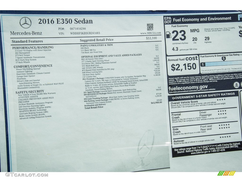 2016 E 350 Sedan - Black / Black photo #11