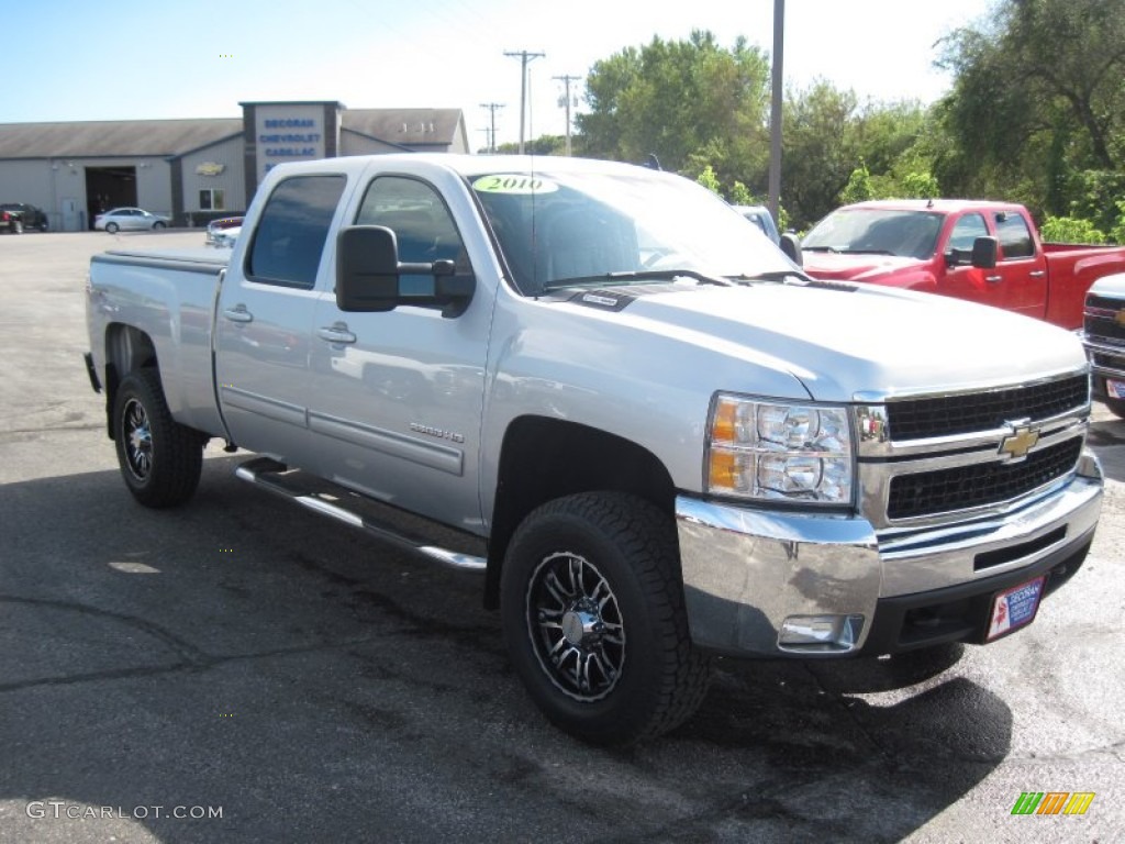 2010 Silverado 2500HD LTZ Crew Cab 4x4 - Sheer Silver Metallic / Ebony photo #6