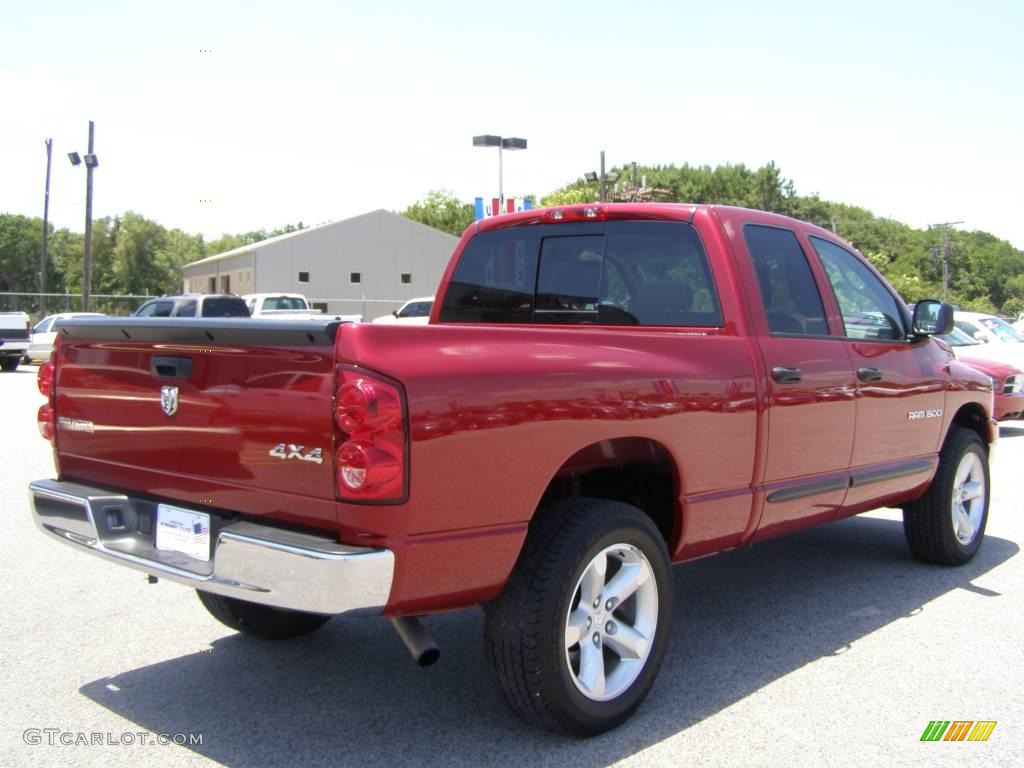 2007 Ram 1500 Big Horn Edition Quad Cab 4x4 - Inferno Red Crystal Pearl / Medium Slate Gray photo #3