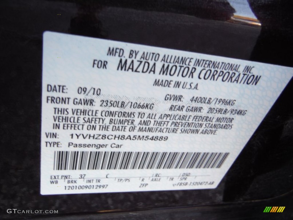 2010 MAZDA6 i Touring Sedan - Black Cherry Metallic / Black photo #19