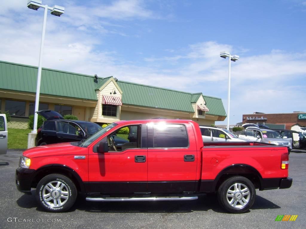 2004 F150 Lariat SuperCrew - Bright Red / Tan photo #2