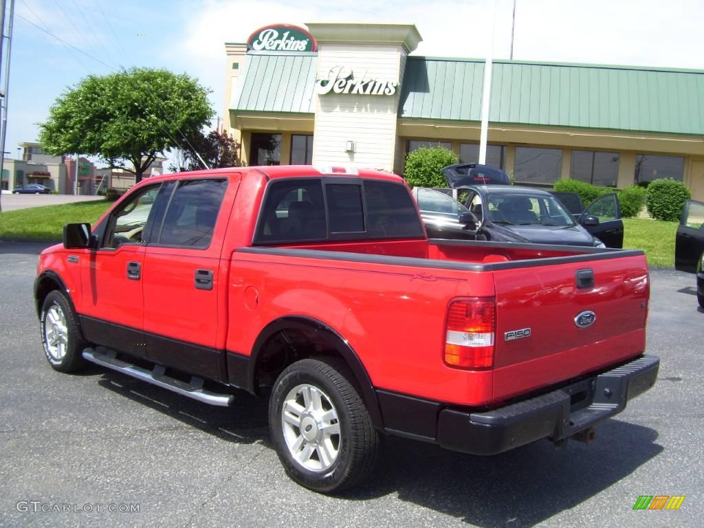 2004 F150 Lariat SuperCrew - Bright Red / Tan photo #3