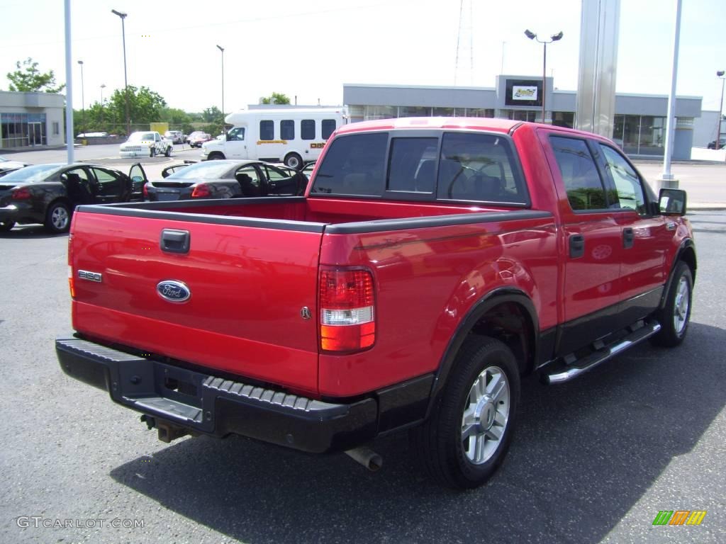 2004 F150 Lariat SuperCrew - Bright Red / Tan photo #5