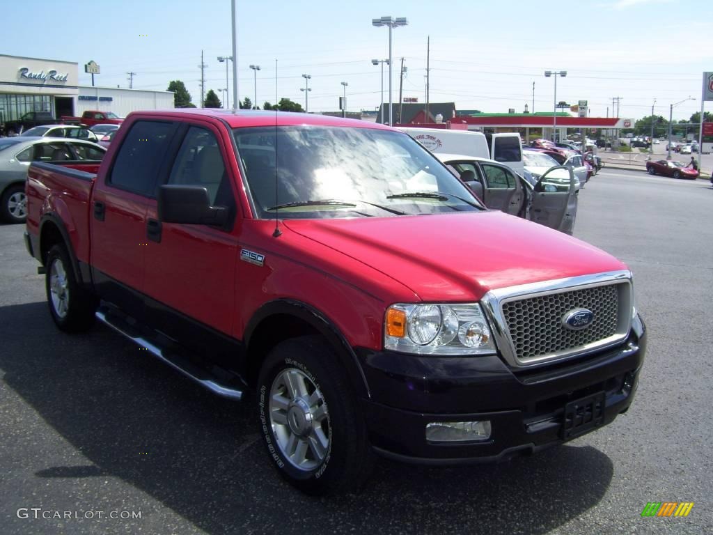 2004 F150 Lariat SuperCrew - Bright Red / Tan photo #7