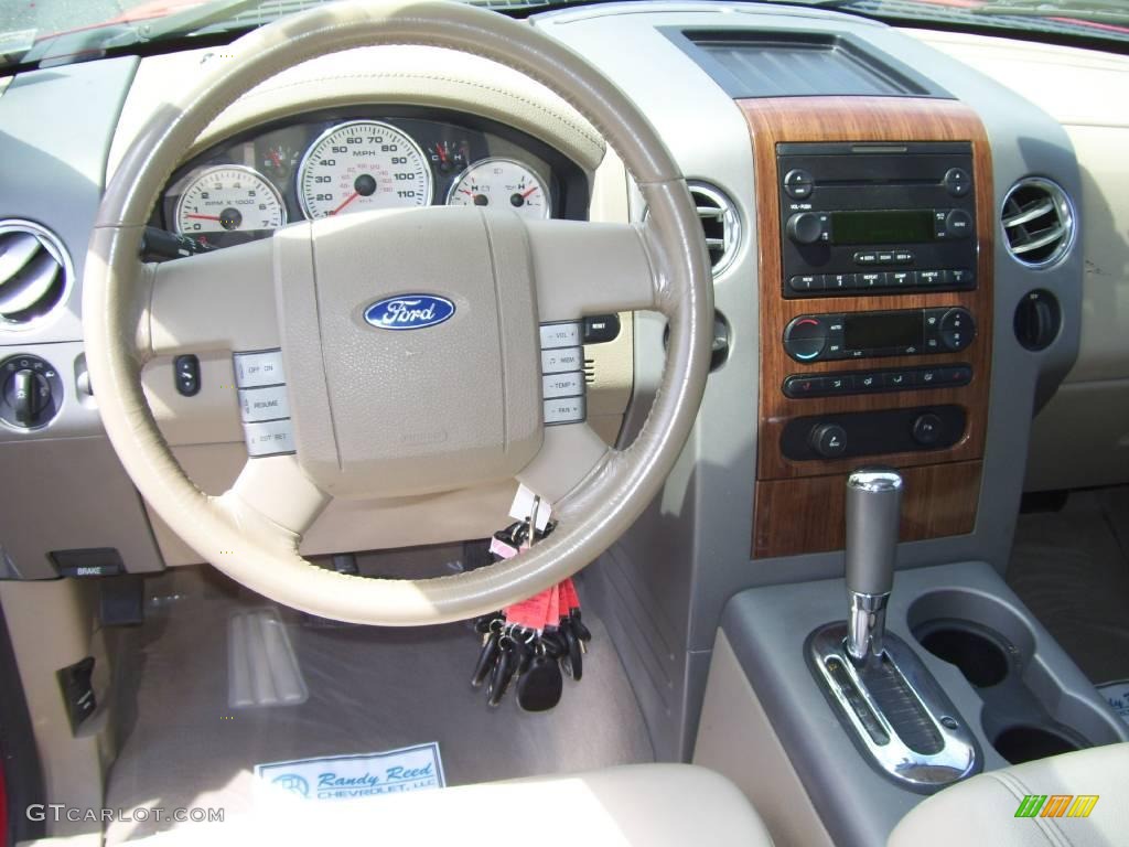 2004 F150 Lariat SuperCrew - Bright Red / Tan photo #13
