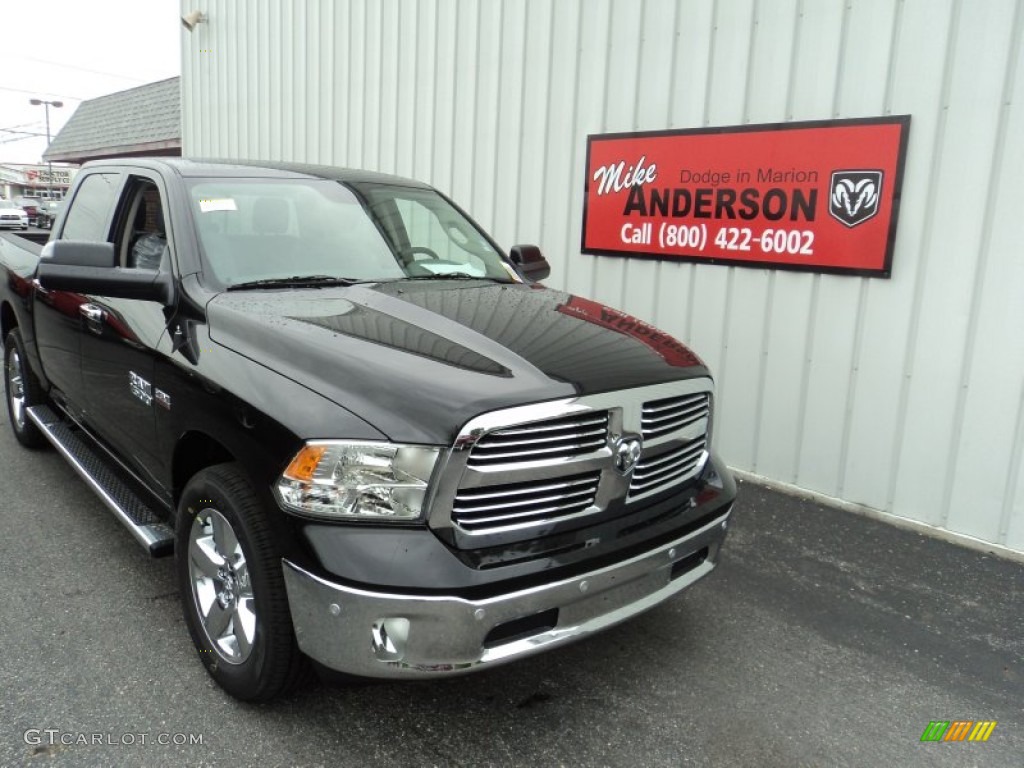 2016 1500 Big Horn Crew Cab 4x4 - Brilliant Black Crystal Pearl / Black/Diesel Gray photo #1