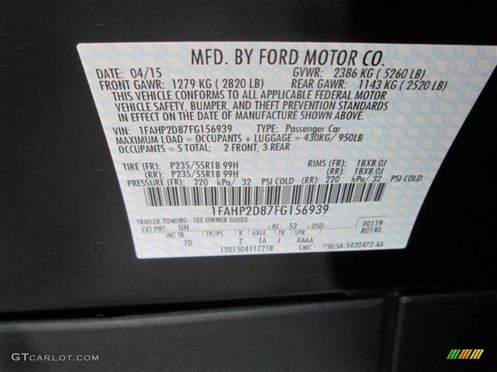 2015 Taurus SE - Tuxedo Black Metallic / Dune photo #14