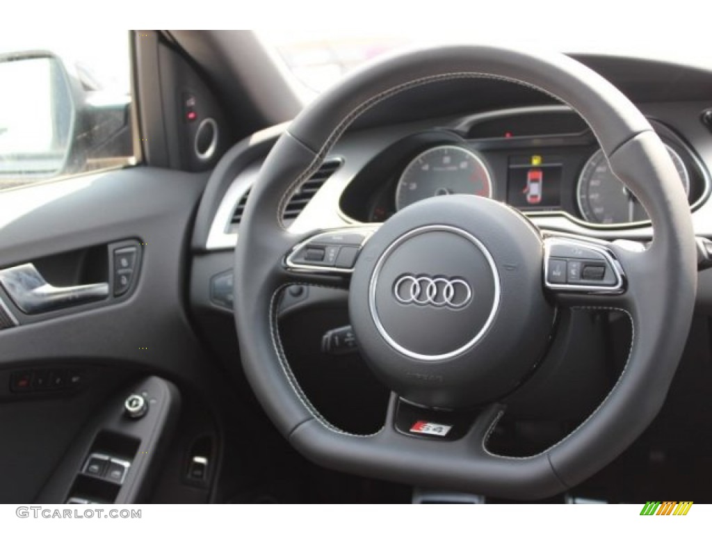 2016 Audi S4 Premium Plus 3.0 TFSI quattro Black Steering Wheel Photo #107032092