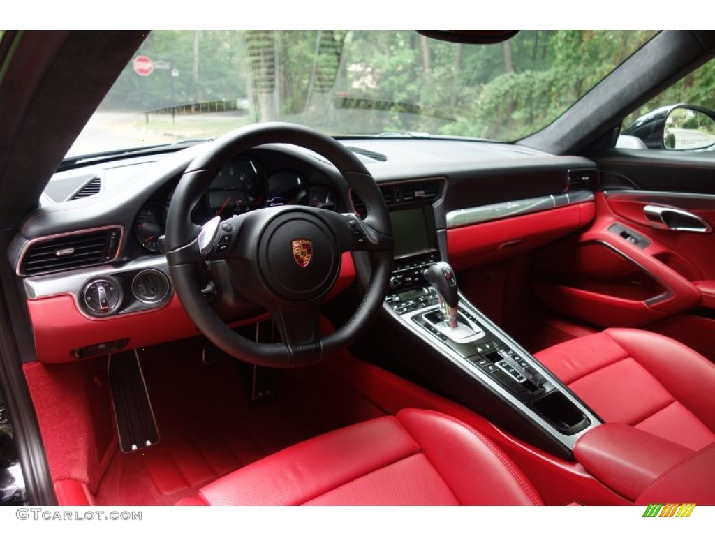 Black/Garnet Red Interior 2015 Porsche 911 Carrera Coupe Photo #107035824