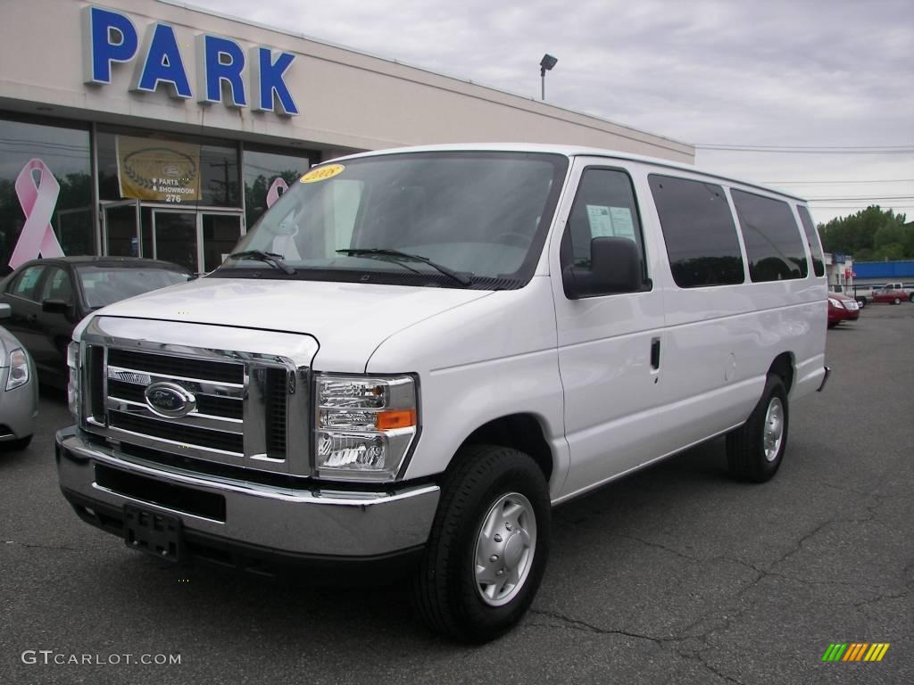 2008 E Series Van E350 Super Duty XLT 15 Passenger - Oxford White / Medium Flint photo #1