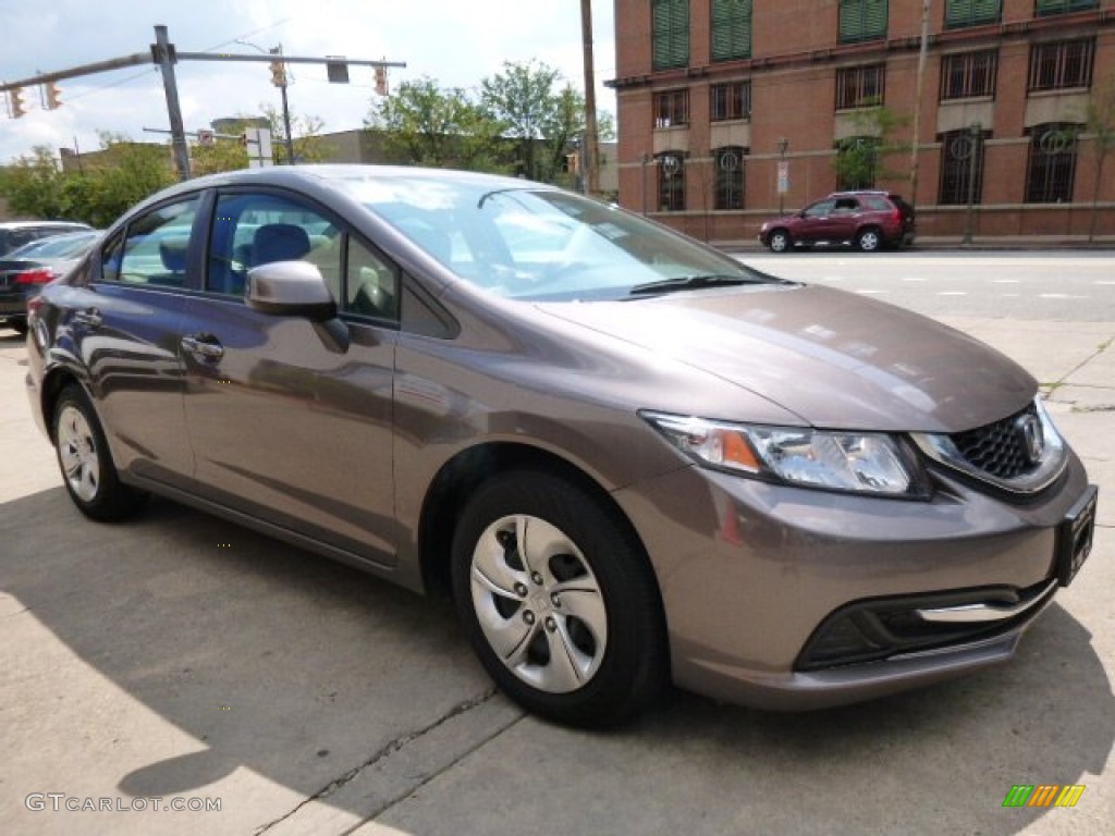 Kona Coffee Metallic 2013 Honda Civic LX Sedan Exterior Photo #107044174