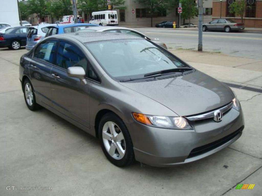 2007 Civic EX Sedan - Galaxy Gray Metallic / Gray photo #6