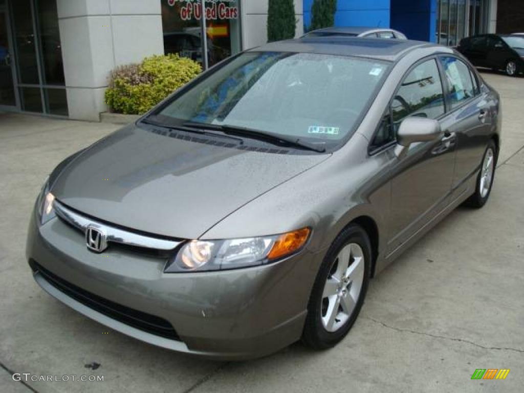 2007 Civic EX Sedan - Galaxy Gray Metallic / Gray photo #8