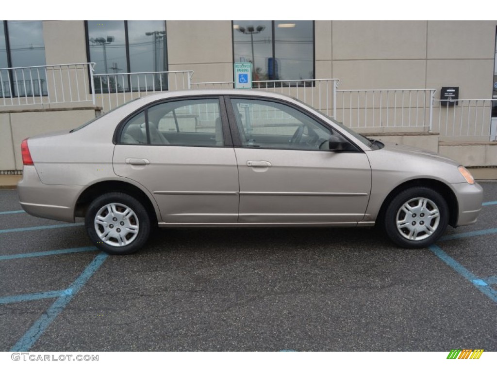 Titanium Metallic 2002 Honda Civic LX Sedan Exterior Photo #107049031