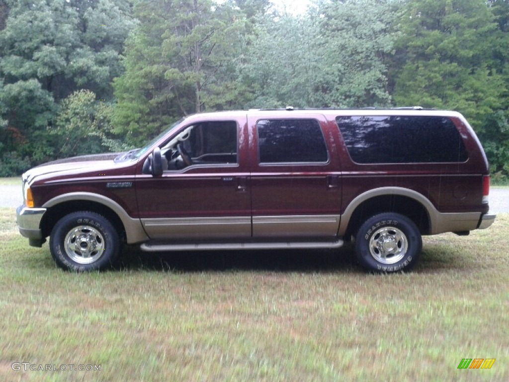 2001 Excursion Limited 4x4 - Toreador Red Metallic / Medium Parchment photo #12