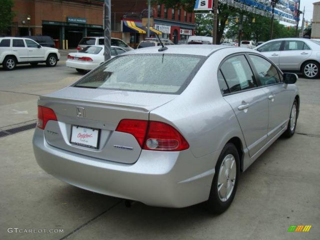 2007 Civic Hybrid Sedan - Alabaster Silver Metallic / Blue photo #4