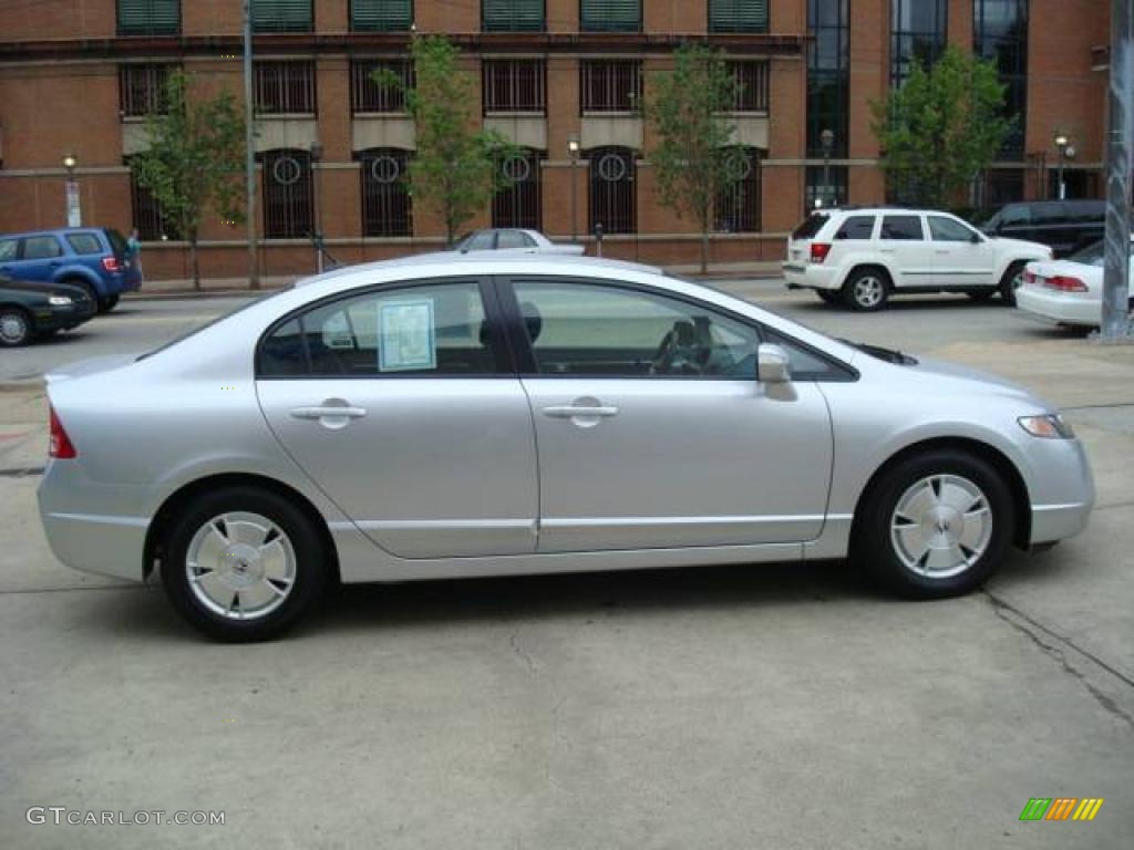 2007 Civic Hybrid Sedan - Alabaster Silver Metallic / Blue photo #5