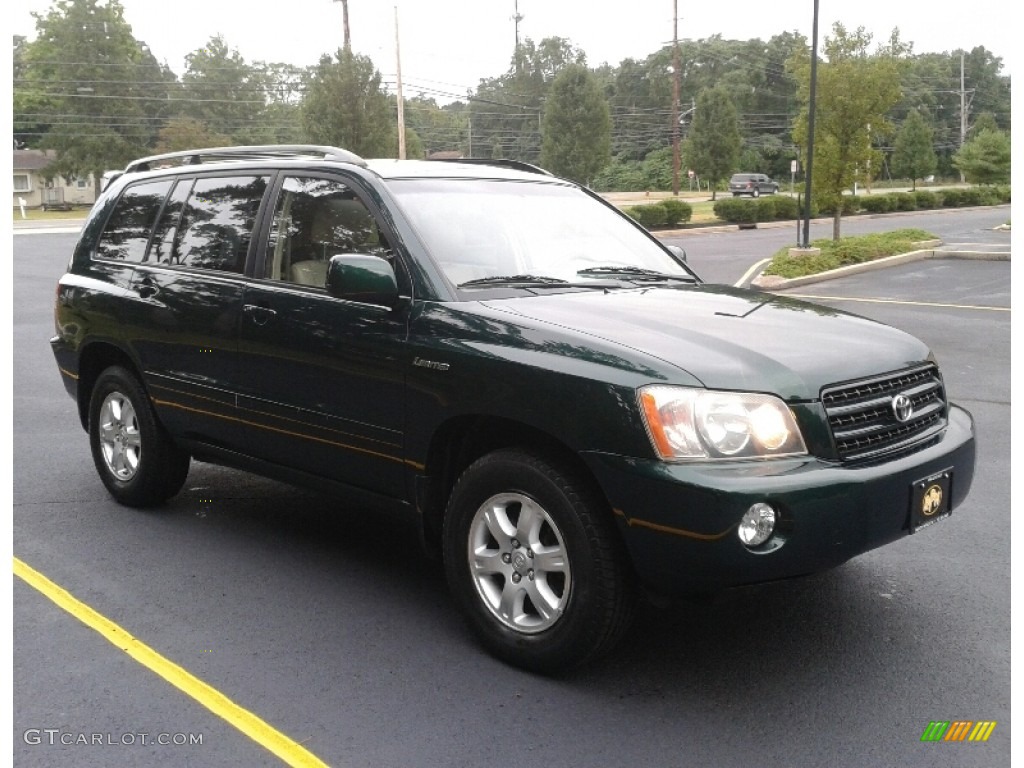2003 Highlander V6 4WD - Electric Green Mica / Ivory photo #3