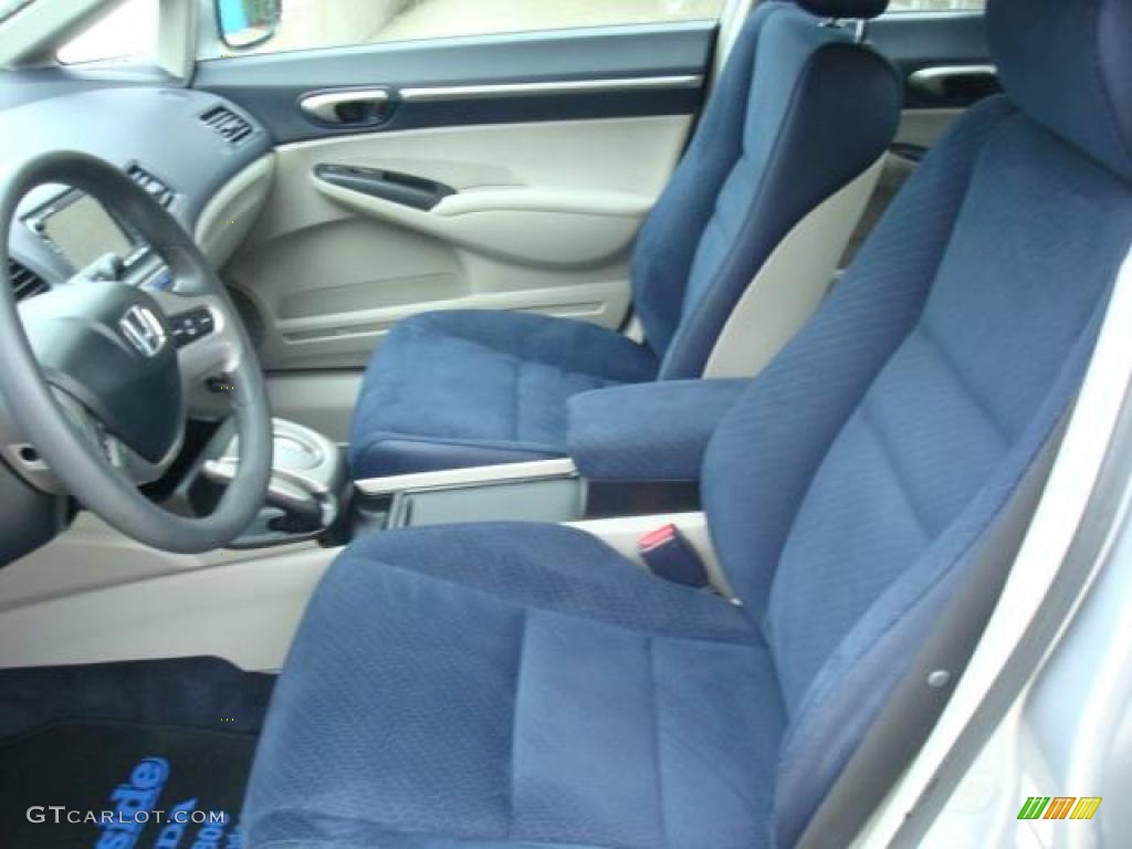 2007 Civic Hybrid Sedan - Alabaster Silver Metallic / Blue photo #10