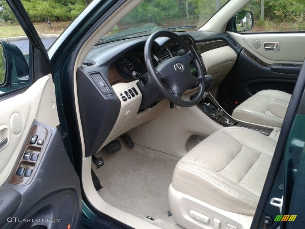2003 Highlander V6 4WD - Electric Green Mica / Ivory photo #12