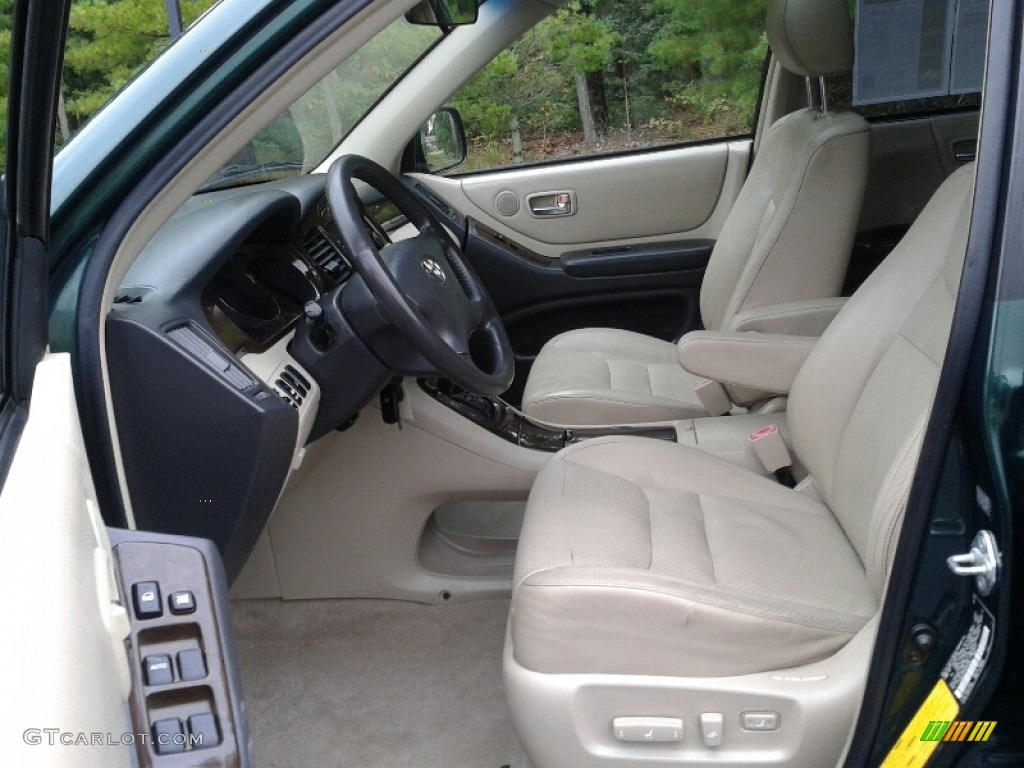 2003 Highlander V6 4WD - Electric Green Mica / Ivory photo #13