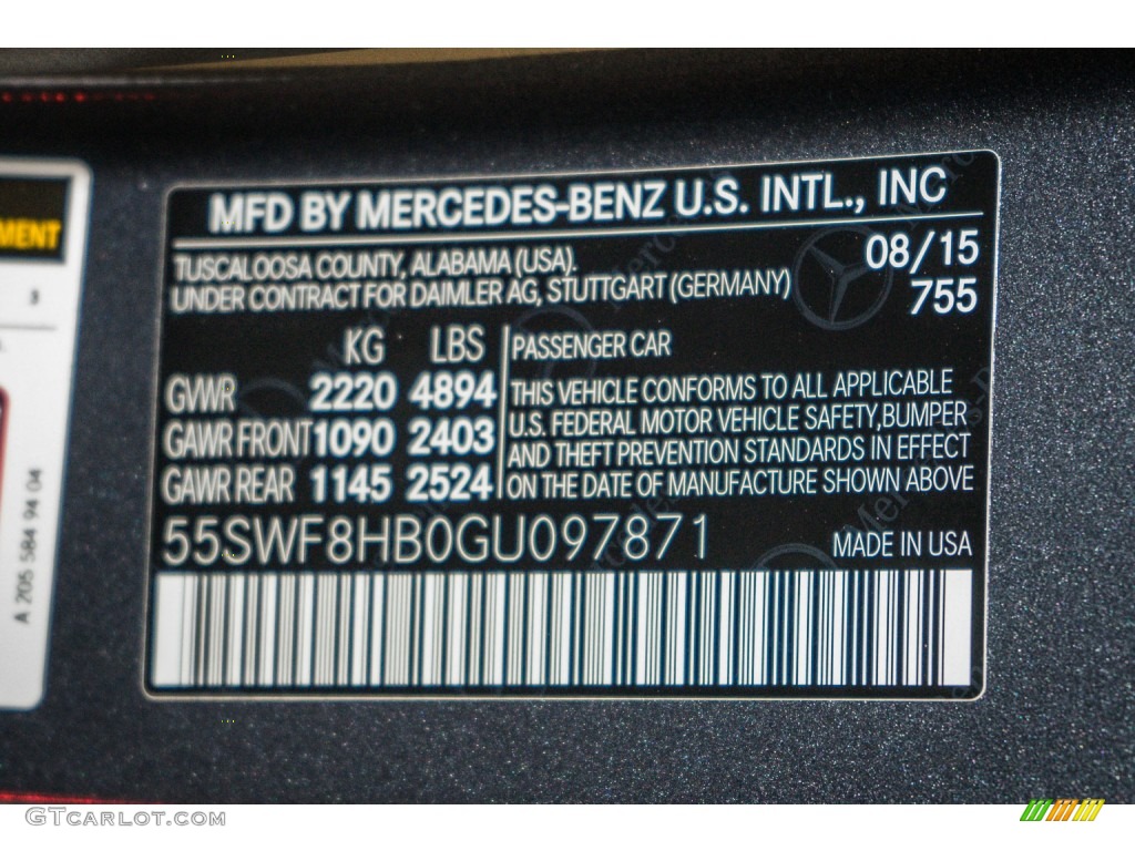 2016 C 63 S AMG Sedan - Steel Grey Metallic / Black photo #7
