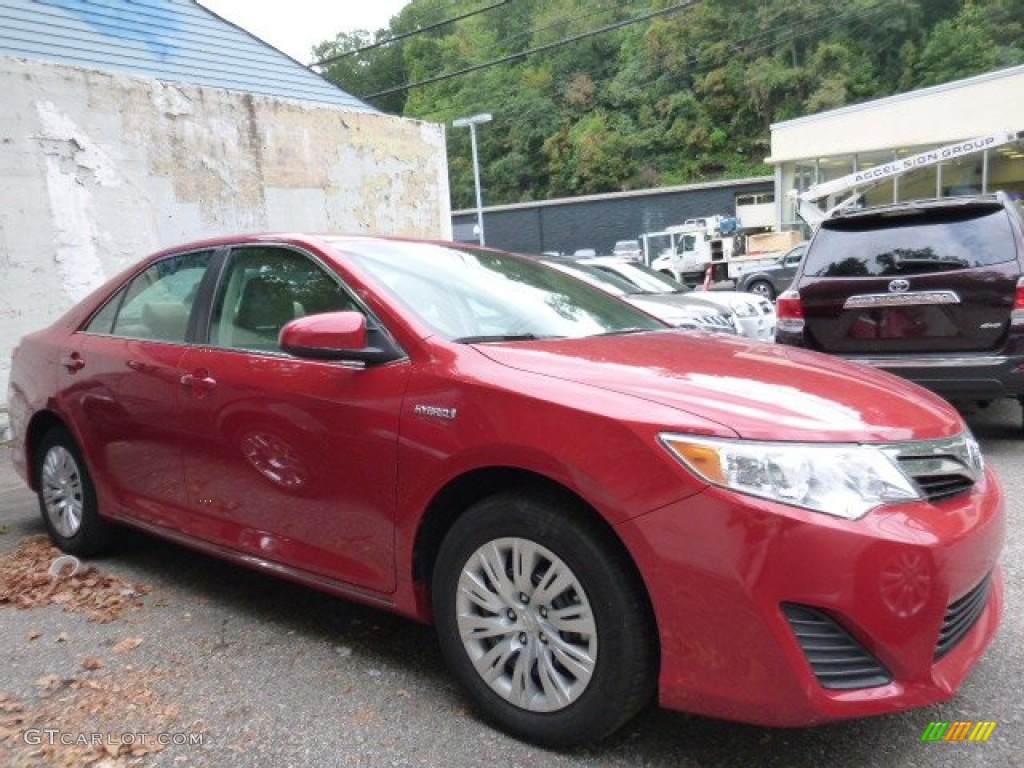 2013 Camry Hybrid LE - Barcelona Red Metallic / Ivory photo #1