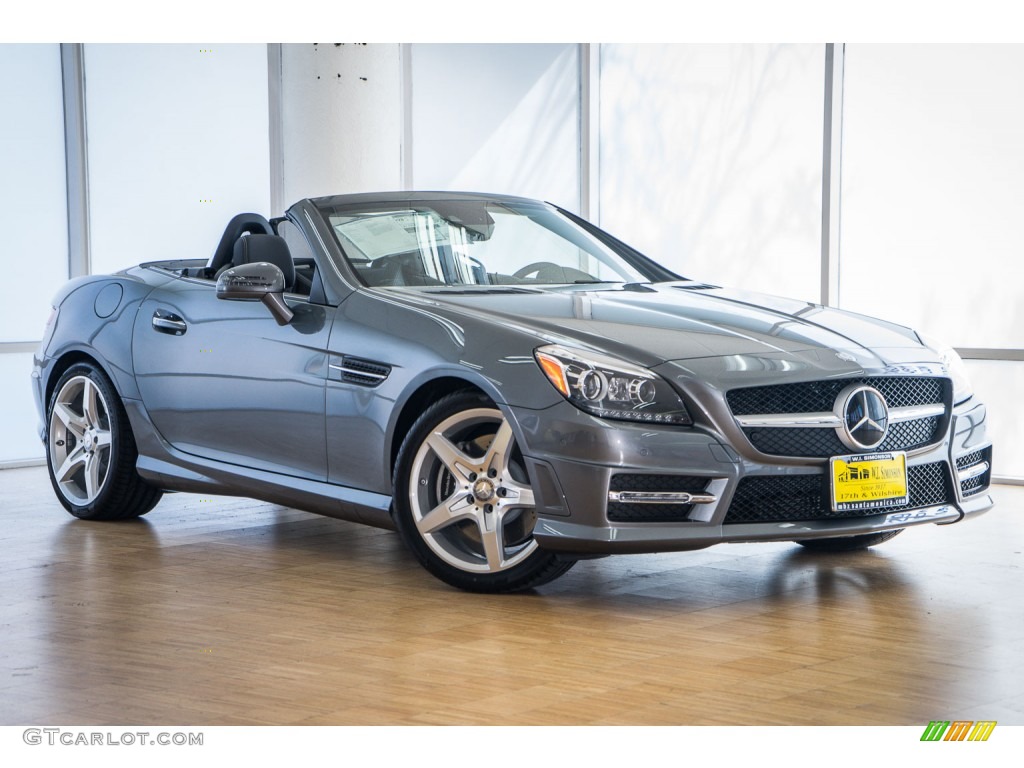 Selenite Grey Metallic 2016 Mercedes-Benz SLK 300 Roadster Exterior Photo #107059165