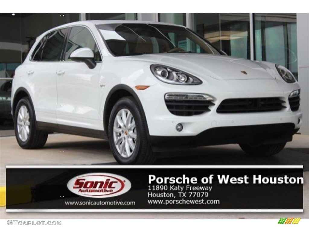 2014 Cayenne S Hybrid - White / Luxor Beige photo #1