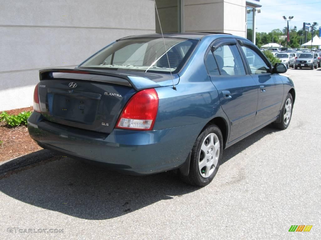 2003 Elantra GLS Sedan - Ocean Blue / Beige photo #3