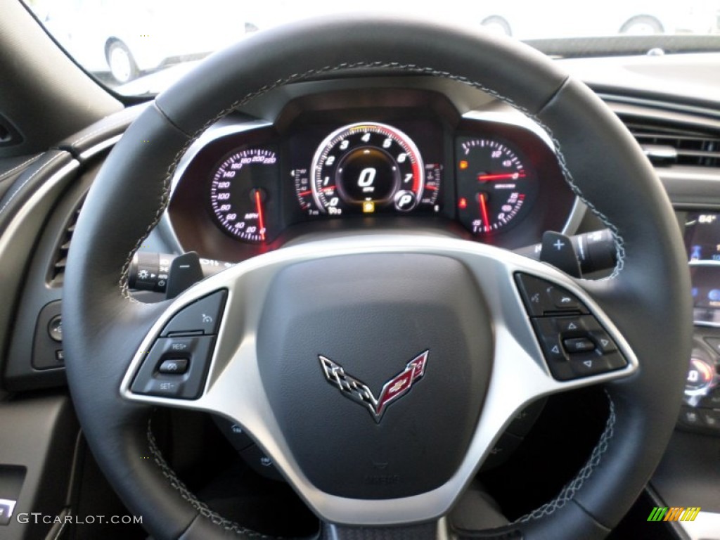 2016 Chevrolet Corvette Z06 Coupe Jet Black Steering Wheel Photo #107063383