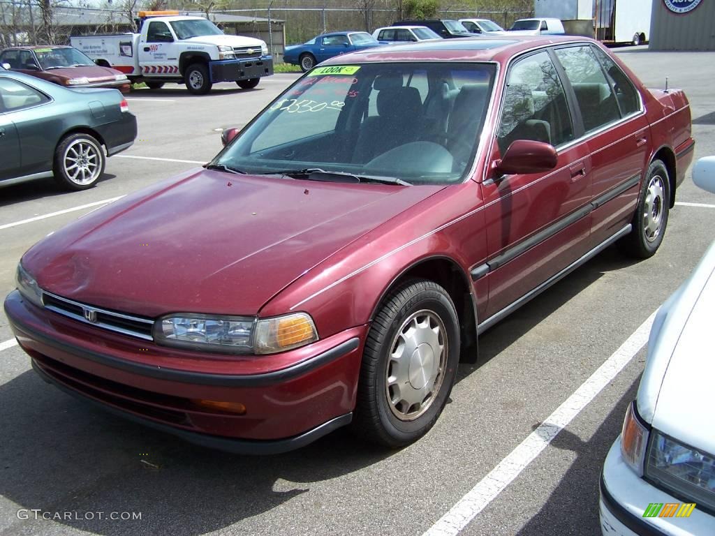 1992 Accord EX Sedan - Bordeaux Red Pearl / Gray photo #1