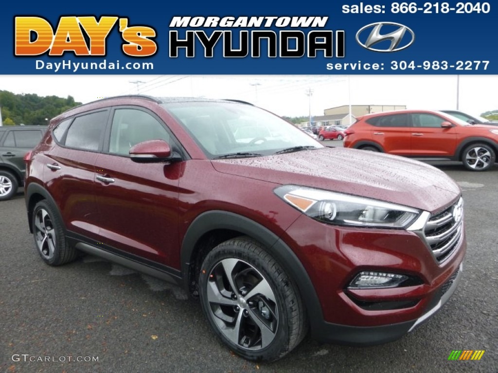 2016 Tucson Limited AWD - Ruby Wine / Beige photo #1