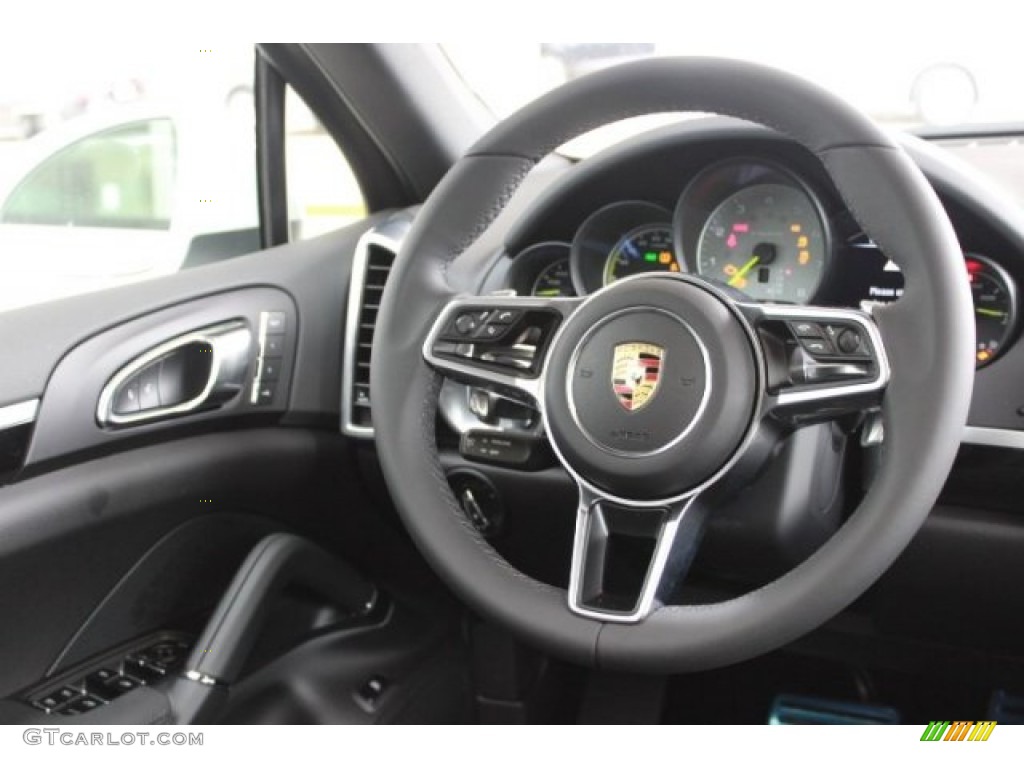 2016 Porsche Cayenne S E-Hybrid Black Steering Wheel Photo #107063995