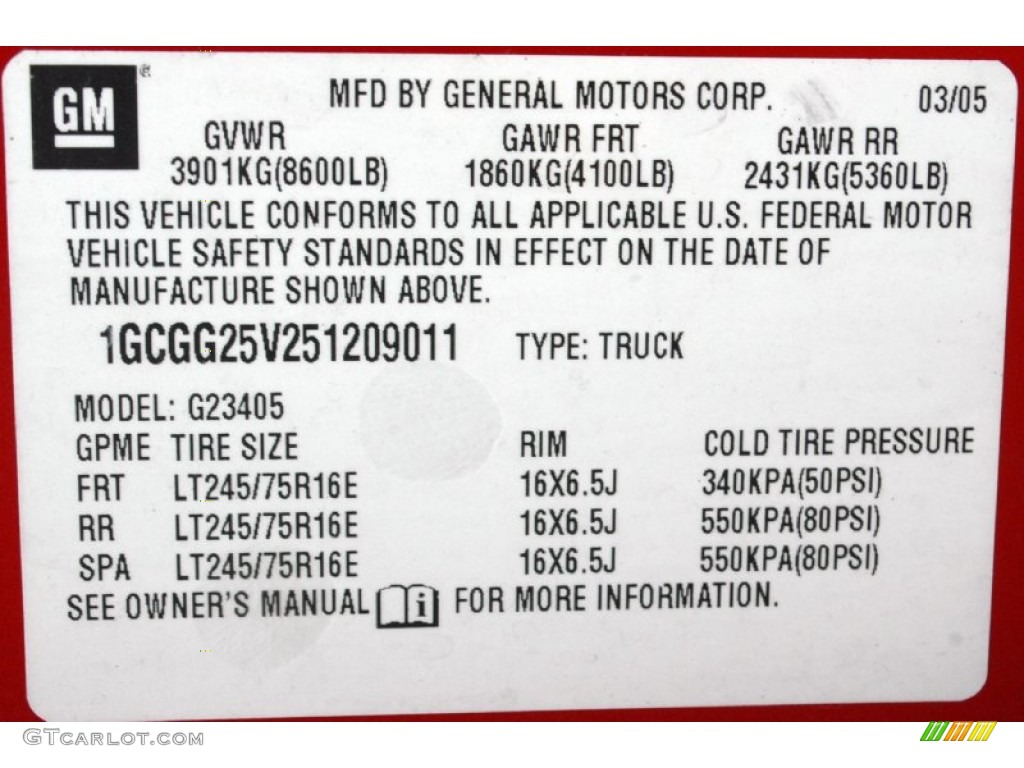 2005 Express 2500 Commercial Van - Victory Red / Medium Dark Pewter photo #23