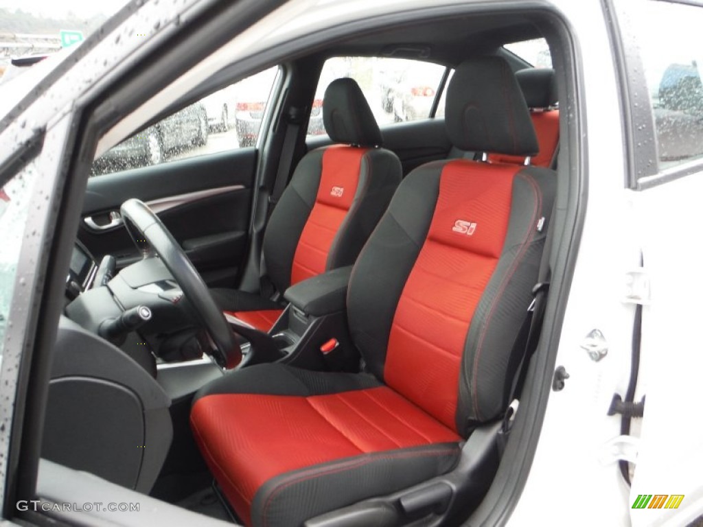 Black/Red Interior 2014 Honda Civic Si Sedan Photo #107066749