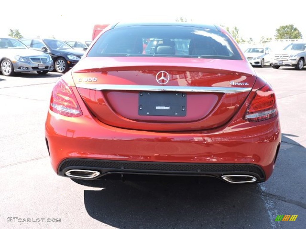 2016 C 300 4Matic Sedan - designo Cardinal Red Metallic / Black photo #4