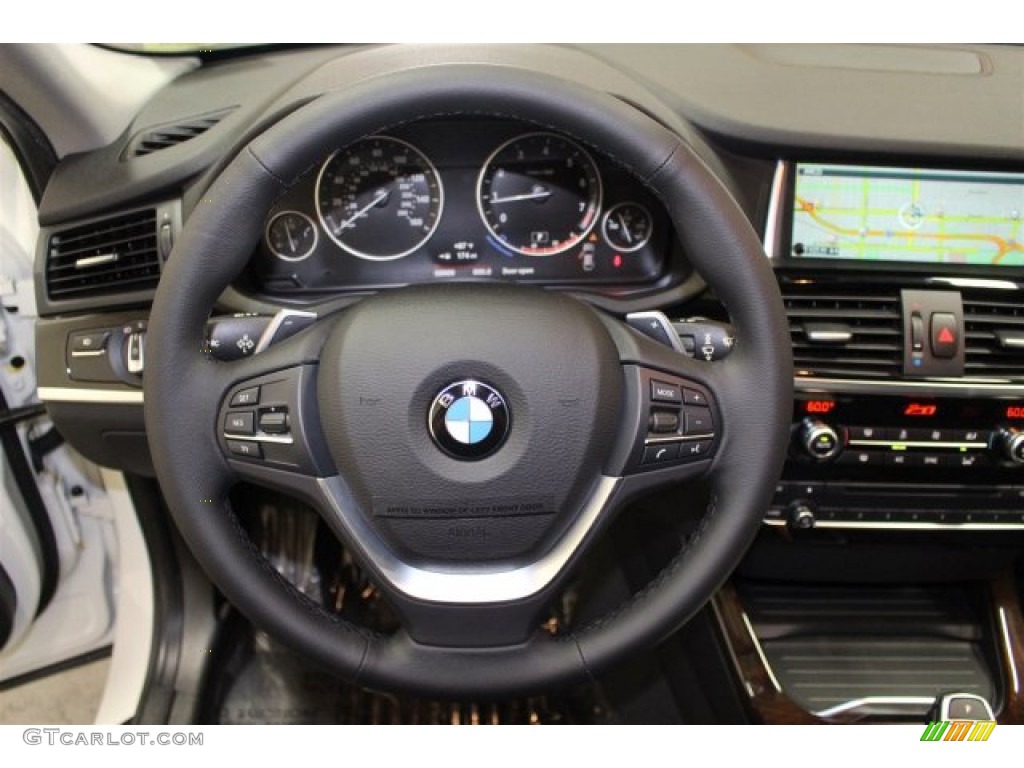 2016 BMW X4 xDrive28i Black Steering Wheel Photo #107076022