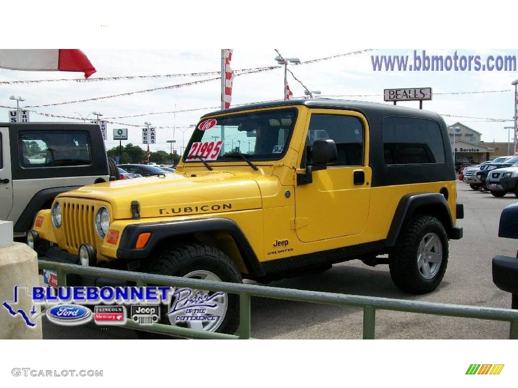 2006 Wrangler Unlimited Rubicon 4x4 - Solar Yellow / Dark Slate Gray photo #1