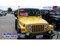 2006 Solar Yellow Jeep Wrangler Unlimited Rubicon 4x4  photo #2