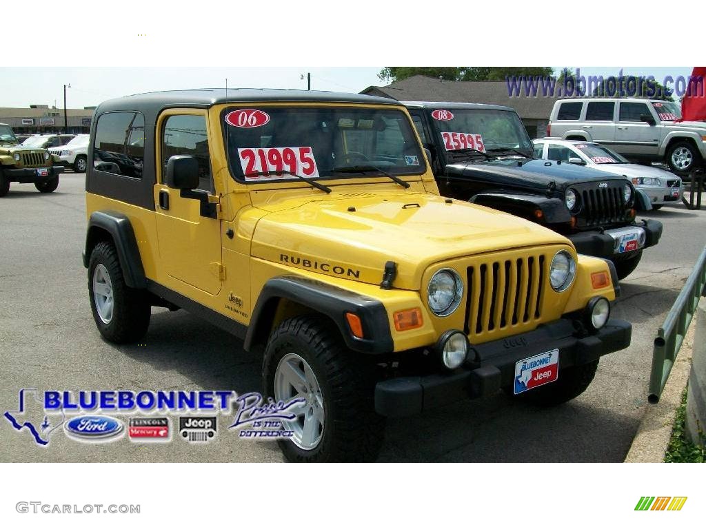 2006 Wrangler Unlimited Rubicon 4x4 - Solar Yellow / Dark Slate Gray photo #5