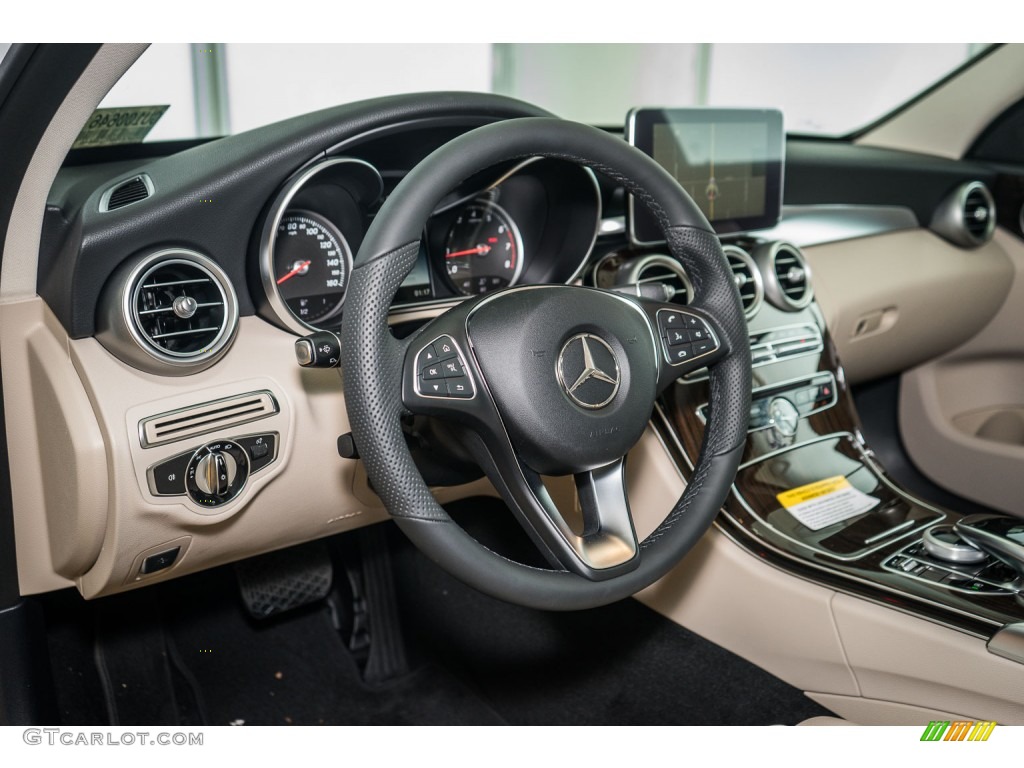 2016 Mercedes-Benz C 300 Sedan Silk Beige/Black Dashboard Photo #107081514