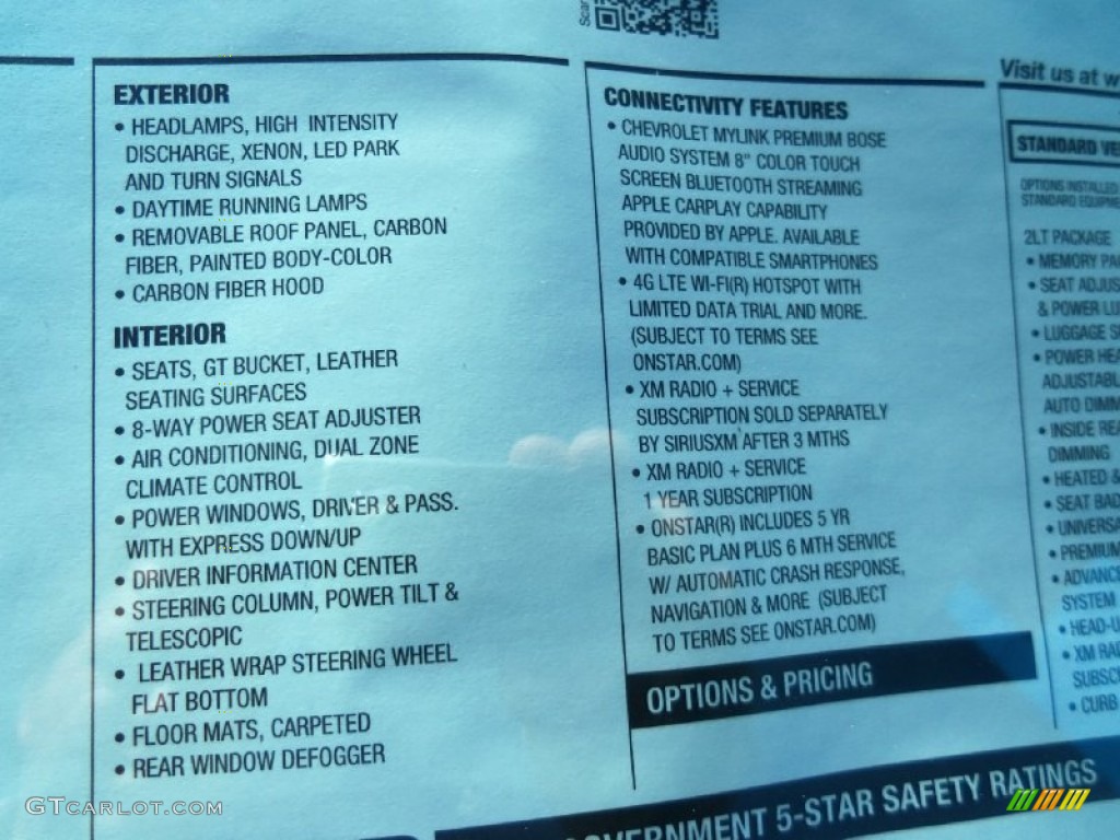 2016 Chevrolet Corvette Stingray Coupe Window Sticker Photo #107087082