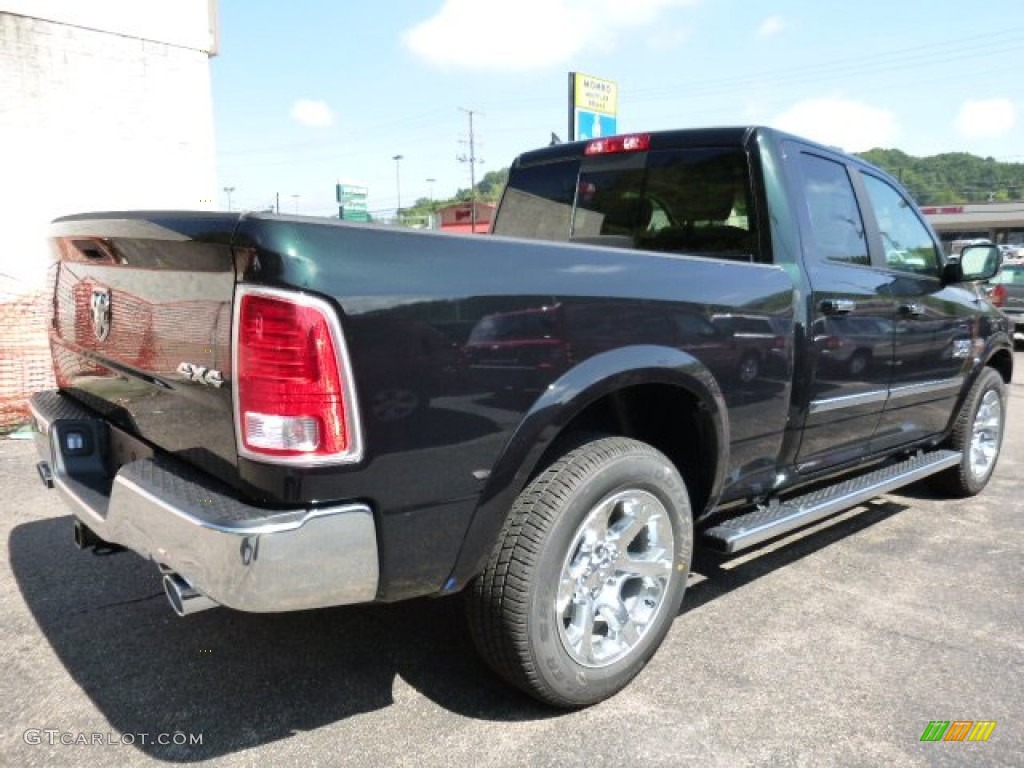 2016 1500 Laramie Quad Cab 4x4 - Black Forest Green Pearl / Canyon Brown/Light Frost Beige photo #5