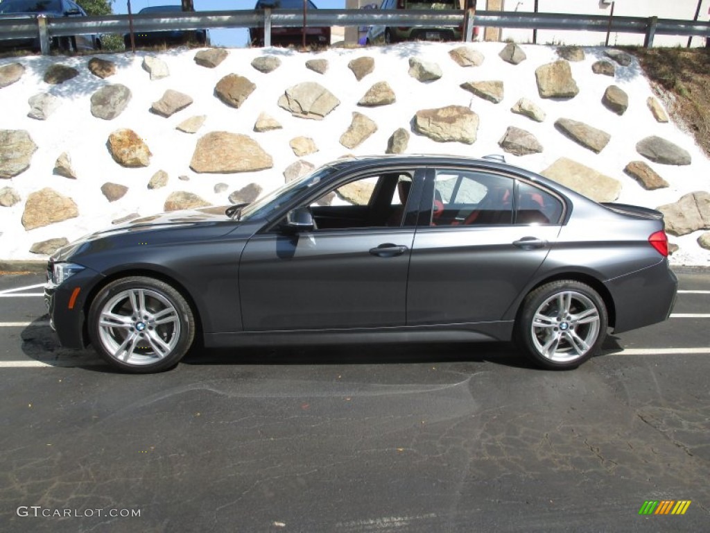 2016 3 Series 340i xDrive Sedan - Mineral Grey Metallic / Coral Red photo #2